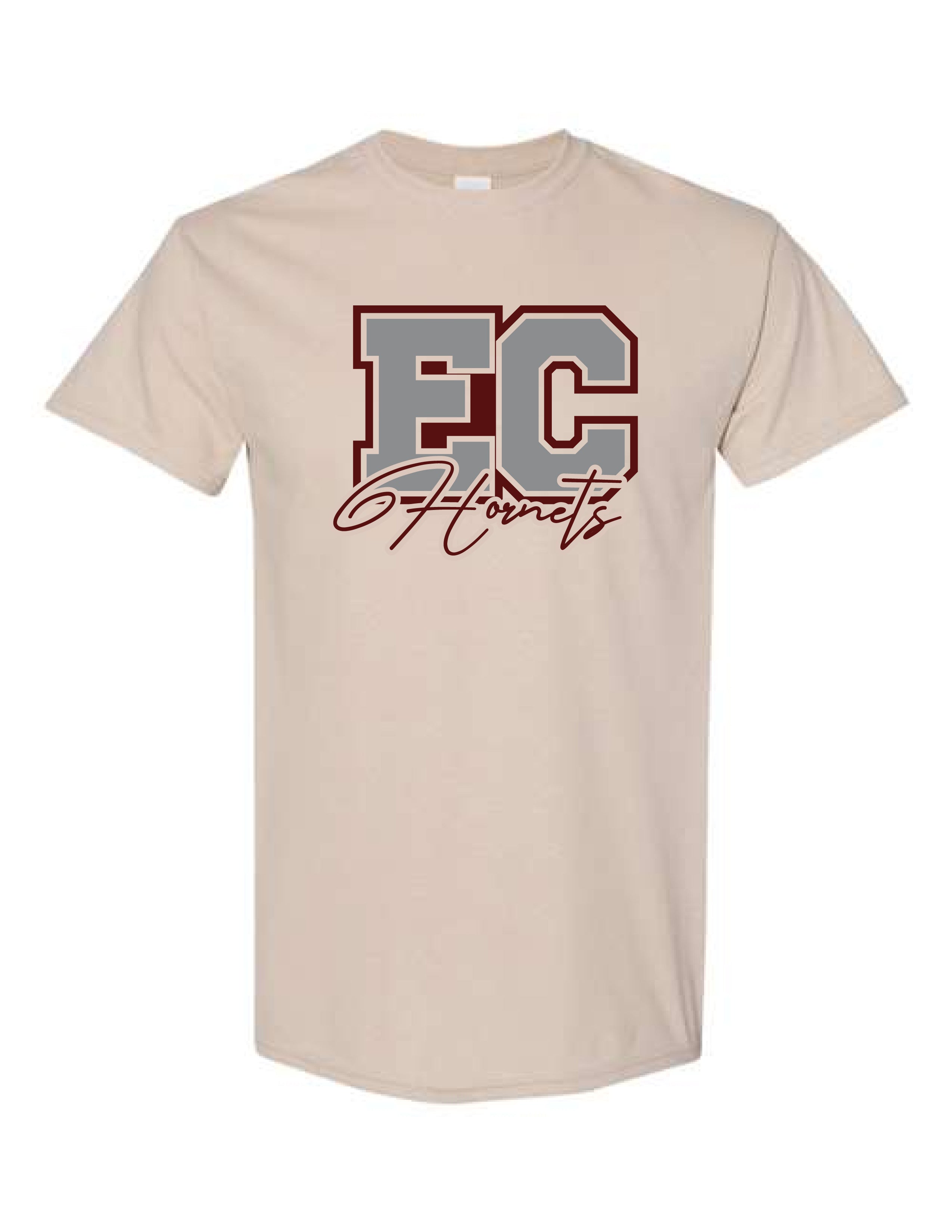 EC Hornets Script T-Shirt - Sand