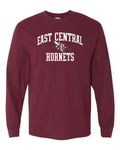 East Central Hornets Classic Maroon Long Sleeve Tee