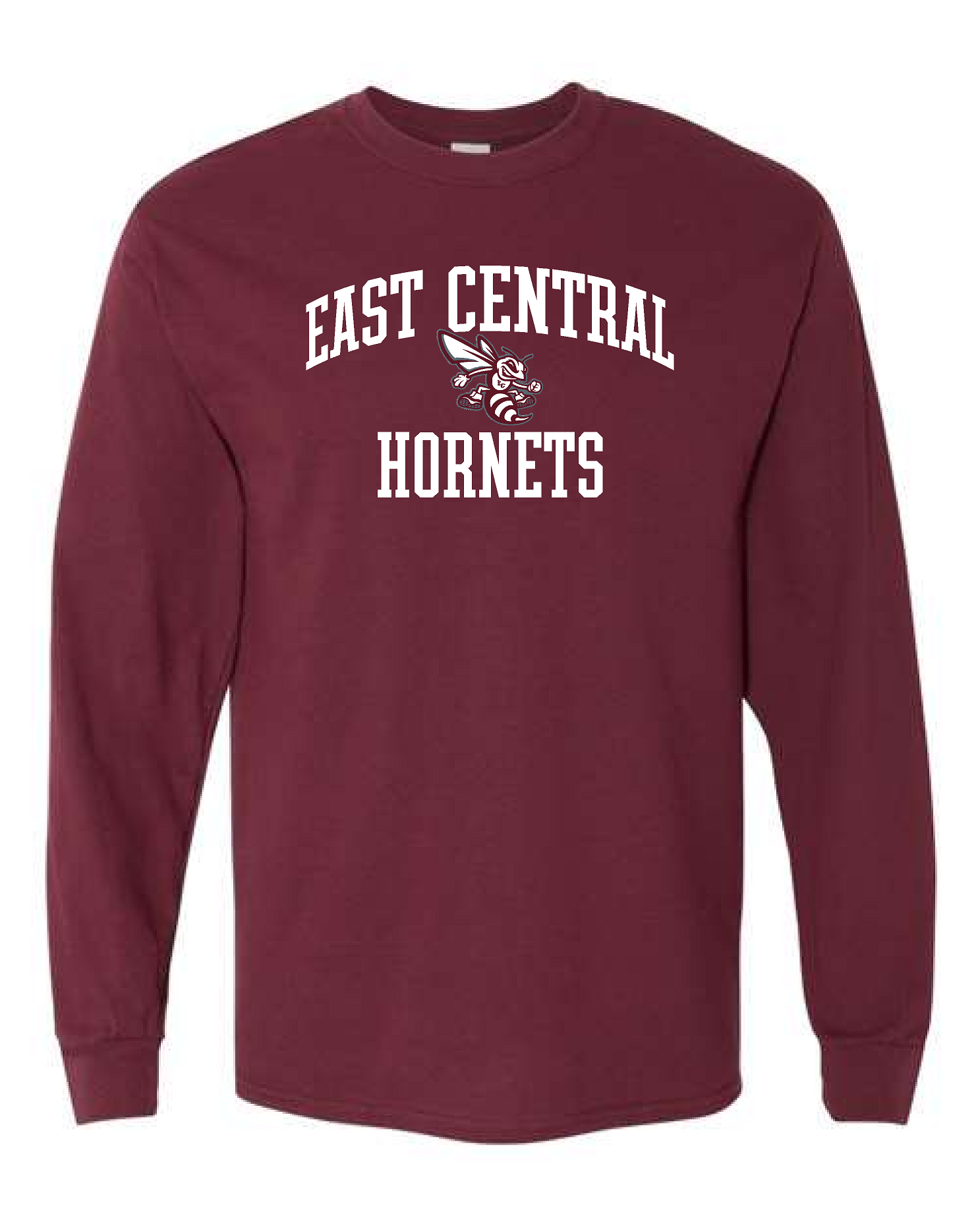 East Central Hornets Classic Maroon Long Sleeve Tee