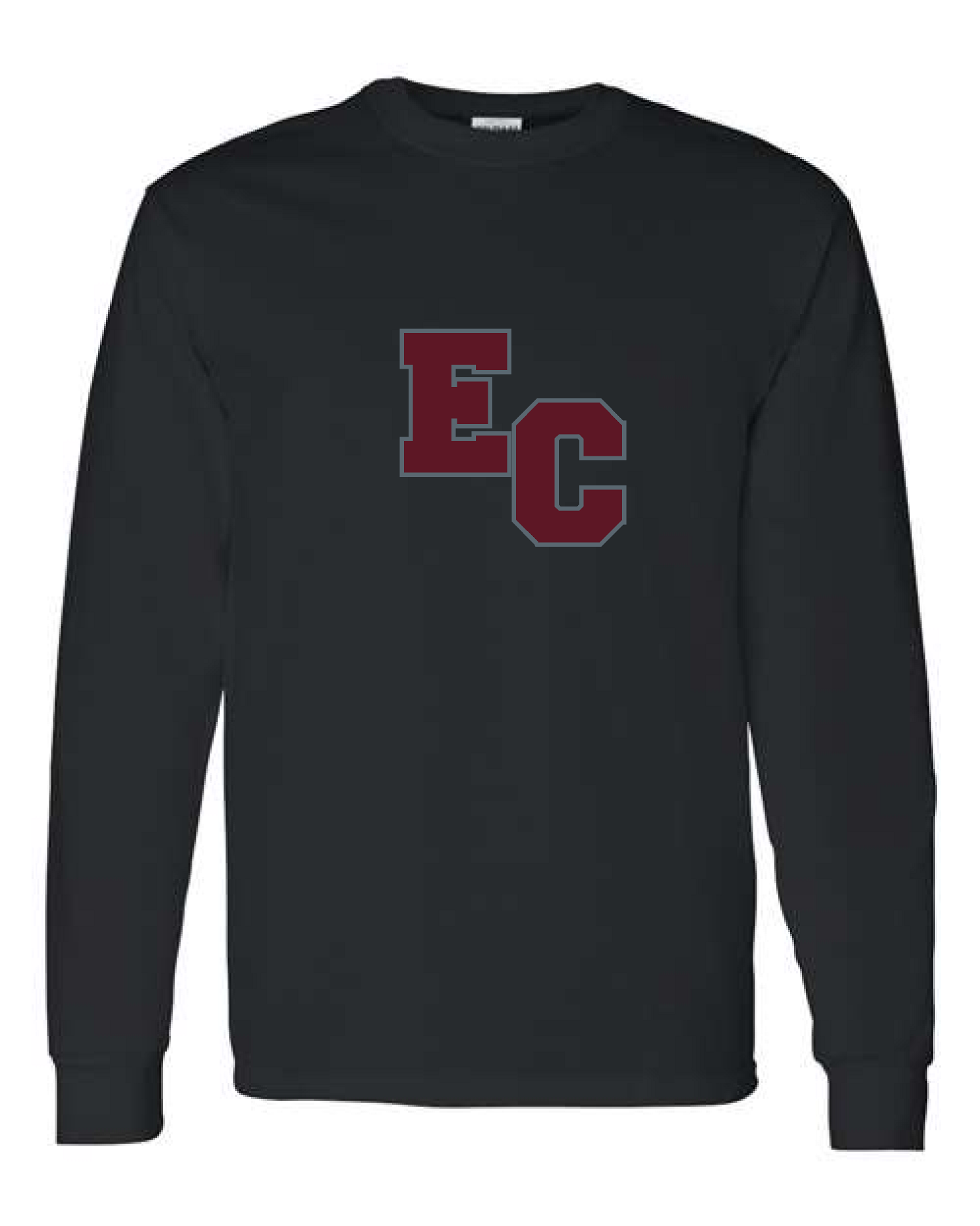 EC Block Letter Long Sleeve Tee - Black
