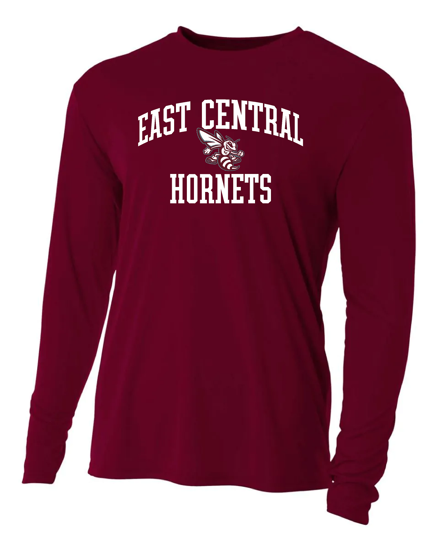 EC Hornets Classic Performance Long Sleeve - Maroon